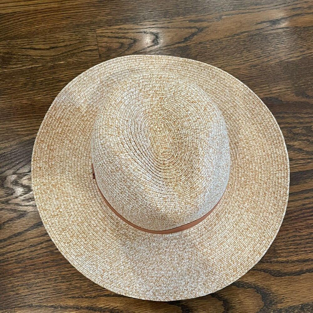 NWT NORDSTROM Adjustable One Size Tan Beige Woven Sun Hat - Picture 6 of 6